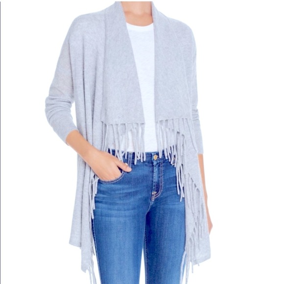 C BY BLOOMINGDALE’S 100% Cashmere Open Front Sweater, gray - Picture 1 of 5